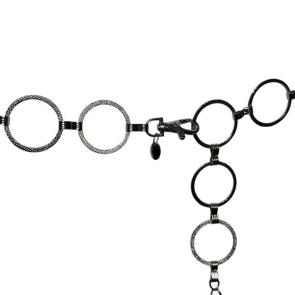 Vintage 90's silver colored open circle chain belt womens one size - Picture 3 of 6